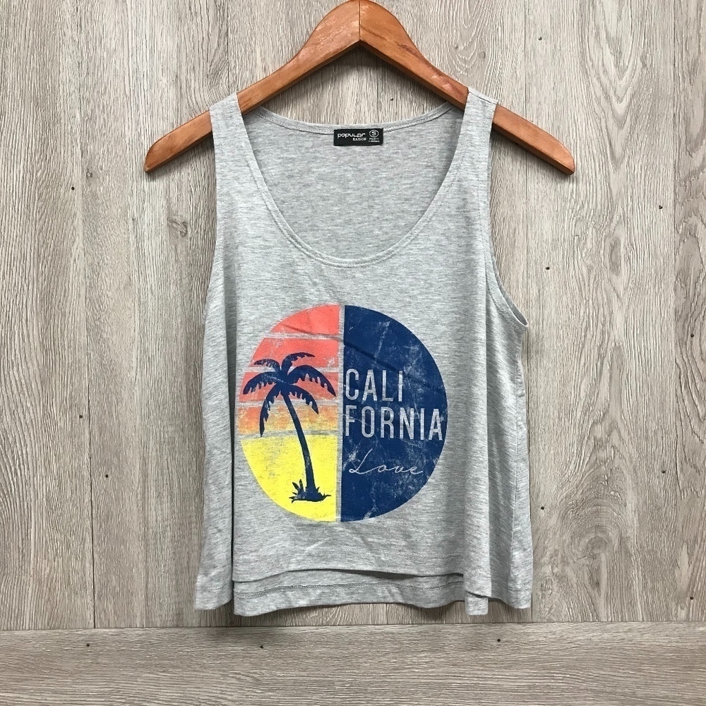 California Love Palm Tree Crop Tank Top